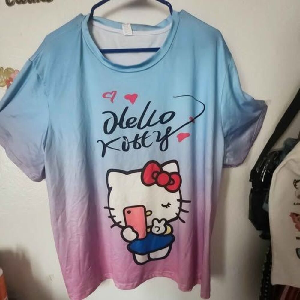Hello Kitty Blue Pink Ombre Tee-Shirt 4XL